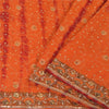 Sanskriti Vintage Sarees Pure Crepe Silk Hand Beaded Premium Sari Tie-Dye Fabric