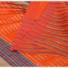 Sanskriti Vintage Orange/Blue Sarees 100% Pure Silk Hand Woven Sari Craft Fabric