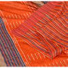 Sanskriti Vintage Orange/Blue Sarees 100% Pure Silk Hand Woven Sari Craft Fabric