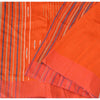 Sanskriti Vintage Orange/Blue Sarees 100% Pure Silk Hand Woven Sari Craft Fabric