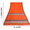 Sanskriti Vintage Orange/Blue Sarees 100% Pure Silk Hand Woven Sari Craft Fabric