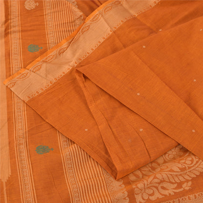 Sanskriti Vintage Indian Rust Sarees Pure Cotton Woven Bomkai Sari Ethnic Fabric