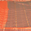 Sanskriti Vintage Orange Sarees 100% Pure Silk Woven Premium Sari Craft Fabric