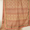 Sanskriti Vintage Sarees Peach Kota Woven Printed Cotton Sari 5yd Craft Fabric