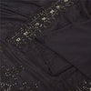 Sanskriti Vintage Indian Black Sarees Pure Silk Hand Beaded Premium Sari Fabric