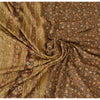 Sanskriti Vintage Brown Sarees Pure Silk Hand Beaded Premium Sari Craft Fabric