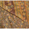 Sanskriti Vintage Brown Sarees Pure Silk Hand Beaded Premium Sari Craft Fabric