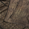 Sanskriti Vintage Black Sarees Pure Silk Woven Brocade/Banarasi Zari Sari Fabric