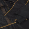 Sanskriti Vintage Black Sarees Pure Silk Woven Brocade/Banarasi Sari 5yd Fabric