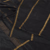 Sanskriti Vintage Black Sarees Pure Silk Woven Brocade/Banarasi Sari 5yd Fabric