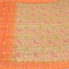 Sanskriti Vintage Orange/Ivory Sarees 100% Pure Silk Woven Premium Sari Fabric