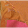 Sanskriti Vintage Saffron/Pink Sarees Art Silk Woven Premium Sari Craft Fabric