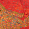 Sanskriti Vintage Sarees Pure Georgette Silk Embroidered Tie-Dye Sari 5yd Fabric