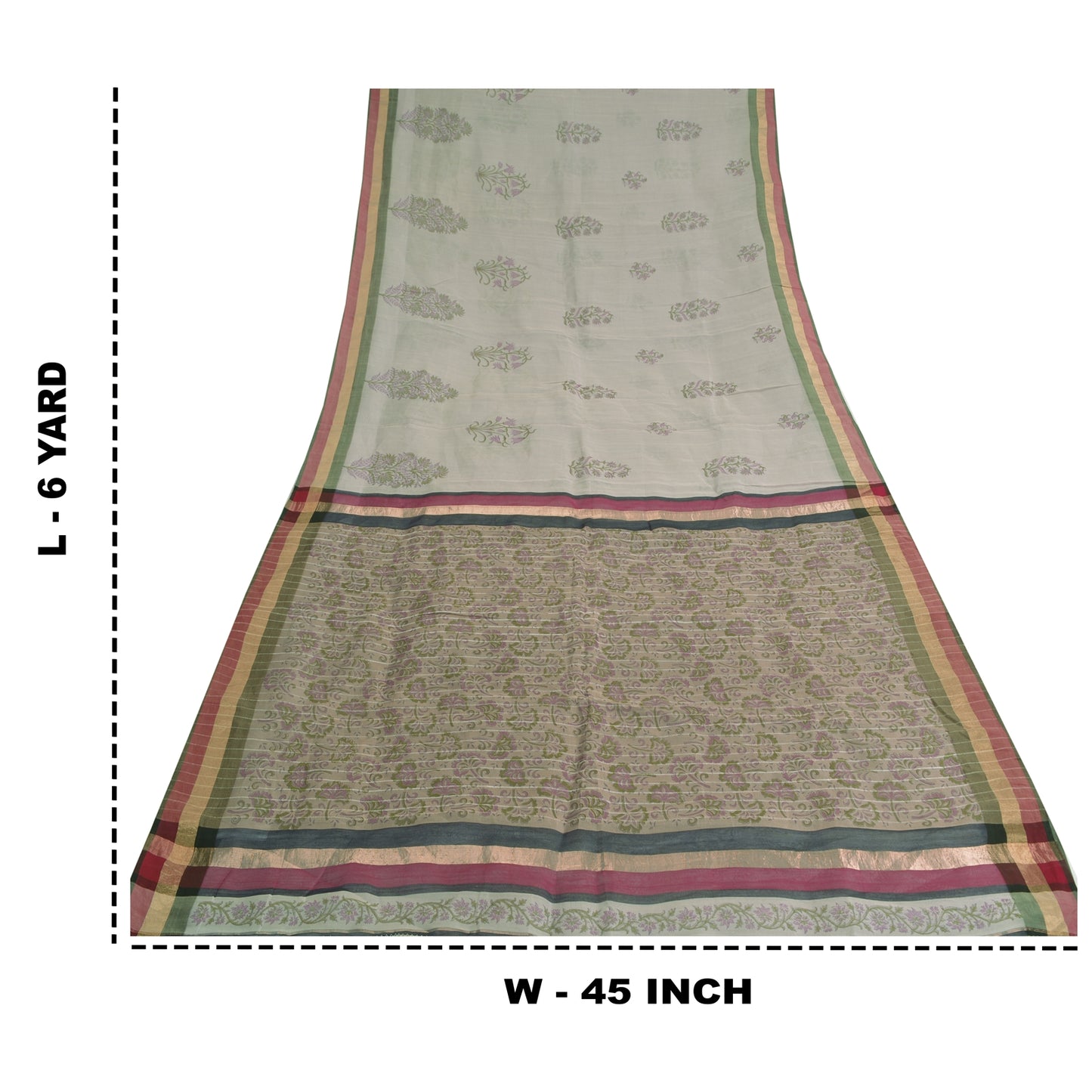 Sanskriti Vintage Purple Sarees Cotton Silk Block Printed Premium Sari Fabric