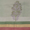 Sanskriti Vintage Purple Sarees Cotton Silk Block Printed Premium Sari Fabric