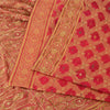 Sanskriti Vintage Indian Pink Sarees Pure Silk Hand Beaded Woven 6yd Sari Fabric