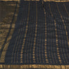 Sanskriti Vintage Black Sarees Pure Silk Woven Brocade/Banarasi Zari Sari Fabric