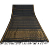 Sanskriti Vintage Black Sarees Pure Silk Woven Brocade/Banarasi Zari Sari Fabric