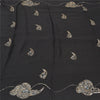 Sanskriti Vintage Black Sarees Pure Silk Hand Beaded Woven Premium Sari Fabric