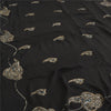 Sanskriti Vintage Black Sarees Pure Silk Hand Beaded Woven Premium Sari Fabric