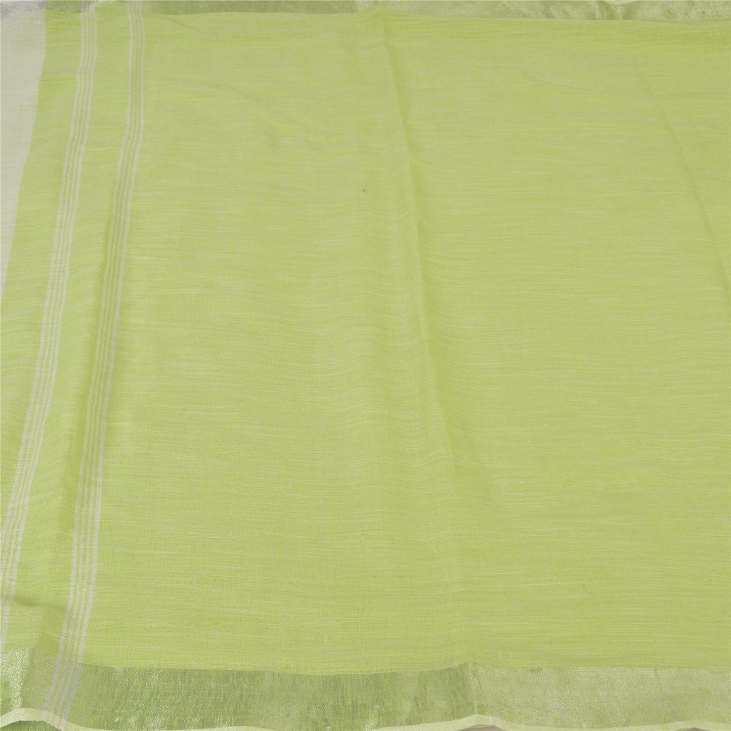 Sanskriti Vintage Green/Ivory Indian Sarees Cotton Woven Premium Sari Fabric