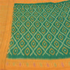 Sanskriti Vintage Yellow/Green Sarees Pure Cotton Woven Ikat Premium Sari Fabric