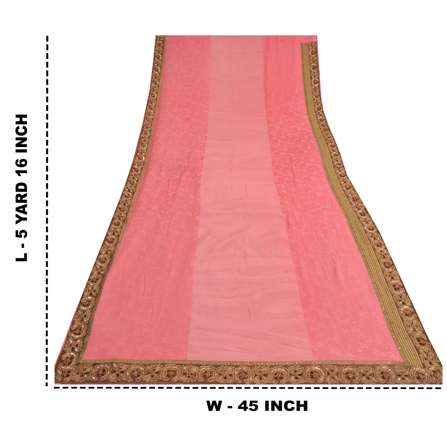 Sanskriti Vintage Pink Sarees Pure Silk Embroidered Woven Premium Sari Fabric