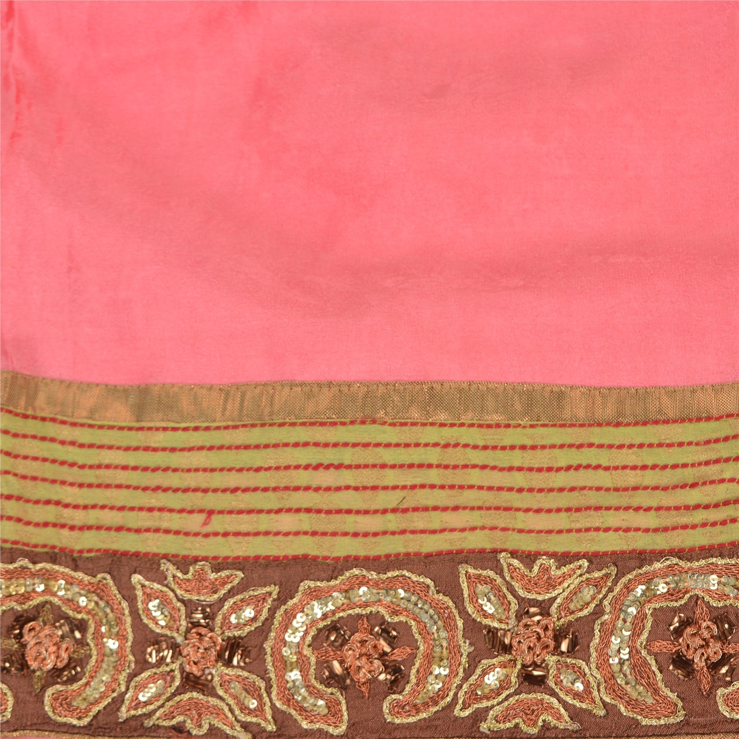 Sanskriti Vintage Pink Sarees Pure Silk Embroidered Woven Premium Sari Fabric