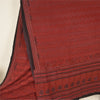 Sanskriti Vintage Dark Red Sarees Pure Crepe Silk Hand Beaded Kantha Sari Fabric