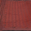 Sanskriti Vintage Dark Red Sarees Pure Crepe Silk Hand Beaded Kantha Sari Fabric