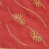 Sanskriti Vintage Red Sarees Pure Silk Hand Beaded Premium Sari Craft Fabric