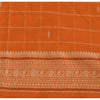 Sanskriti Vintage Orange/Ivory Sarees Pure Cotton Woven Premium Sari 5yrd Fabric