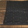 Sanskriti Vintage Black Sarees Pure Silk Woven Brocade/Banarasi Zari Sari Fabric