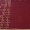 Sanskriti Vintage Dark Red Sarees Pure Cotton Premium Hand-Woven Fabric 5yd Sari