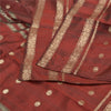 Sanskriti Vintage Dark Red Sarees Pure Silk Woven Brocade/Banarasi Sari Fabric