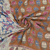 Sanskriti Vintage Brown/Cream Sarees Pure Cotton Handmade Kalamkari Sari Fabric