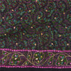 Sanskriti Vintage Sarees Black/Pink Hand Beaded Pure Silk Sari 5yd Craft Fabric