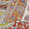 Sanskriti Vintage Sarees Ivory Peacock HandmadeKalamkari Pure Cotton Sari Fabric