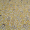 Sanskriti Vintage Sarees Yellow/Ivory HandBlockKalamkari Pure Cotton Sari Fabric