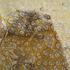 Sanskriti Vintage Sarees Yellow/Ivory HandBlockKalamkari Pure Cotton Sari Fabric