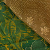 Sanskriti Vintage Sarees Indian Green Hand Woven Pure Silk Sari 5yd Craft Fabric