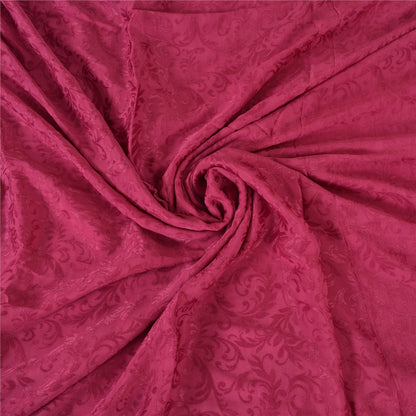 Sanskriti Vintage Sarees Indian Hot-Pink Cotton Silk Woven Sari 5yd Craft Fabric