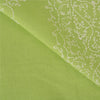 Sanskriti Vintage Sarees Green Hand Embroidered Chikankari Sari 5yd Craft Fabric