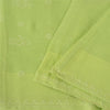 Sanskriti Vintage Sarees Green Hand Embroidered Chikankari Sari 5yd Craft Fabric