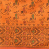 Sanskriti Vintage Sarees Orange Pure Silk Silk Hand Woven Sari 5yd Craft Fabric