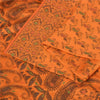 Sanskriti Vintage Sarees Orange Pure Silk Silk Hand Woven Sari 5yd Craft Fabric