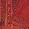 Sanskriti Vintage Sarees Red Hand Block Printed Pure Chanderi Sari Craft Fabric