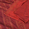 Sanskriti Vintage Sarees Red Hand Block Printed Pure Chanderi Sari Craft Fabric