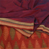 Sanskriti Vintage Sarees Purple Hand-Woven 100% Pure Silk Sari 5yd Craft Fabric