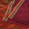 Sanskriti Vintage Sarees Purple Hand-Woven 100% Pure Silk Sari 5yd Craft Fabric